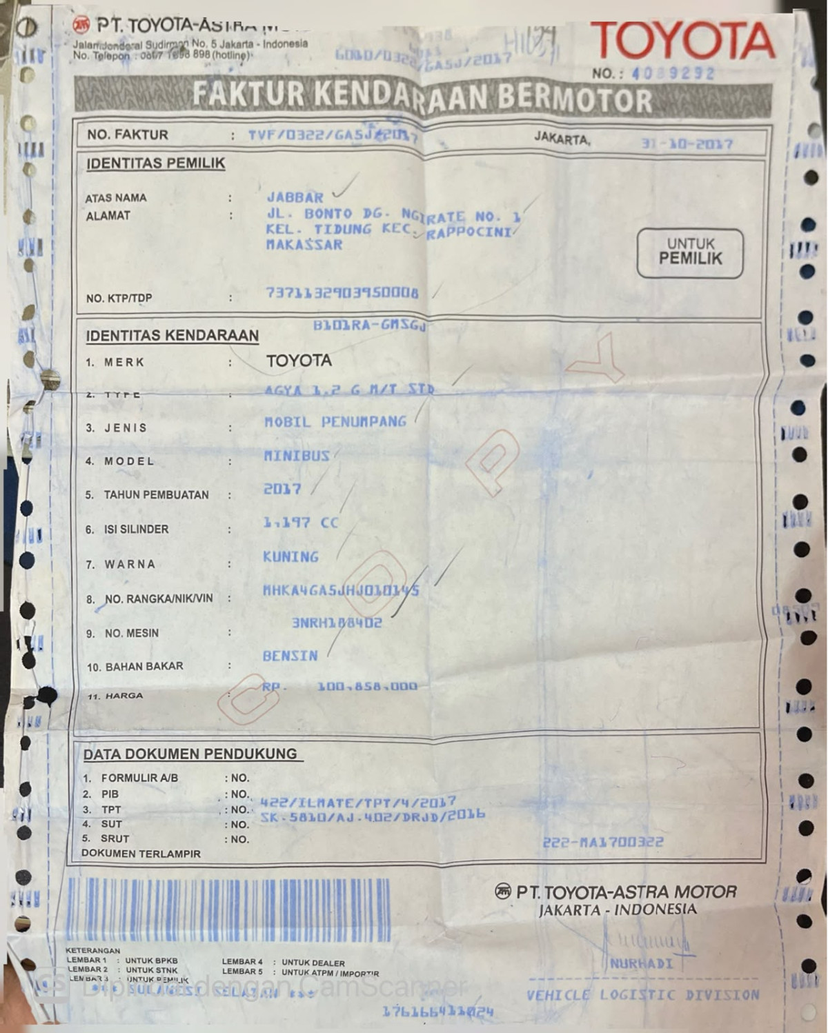 TOYOTA AGYA