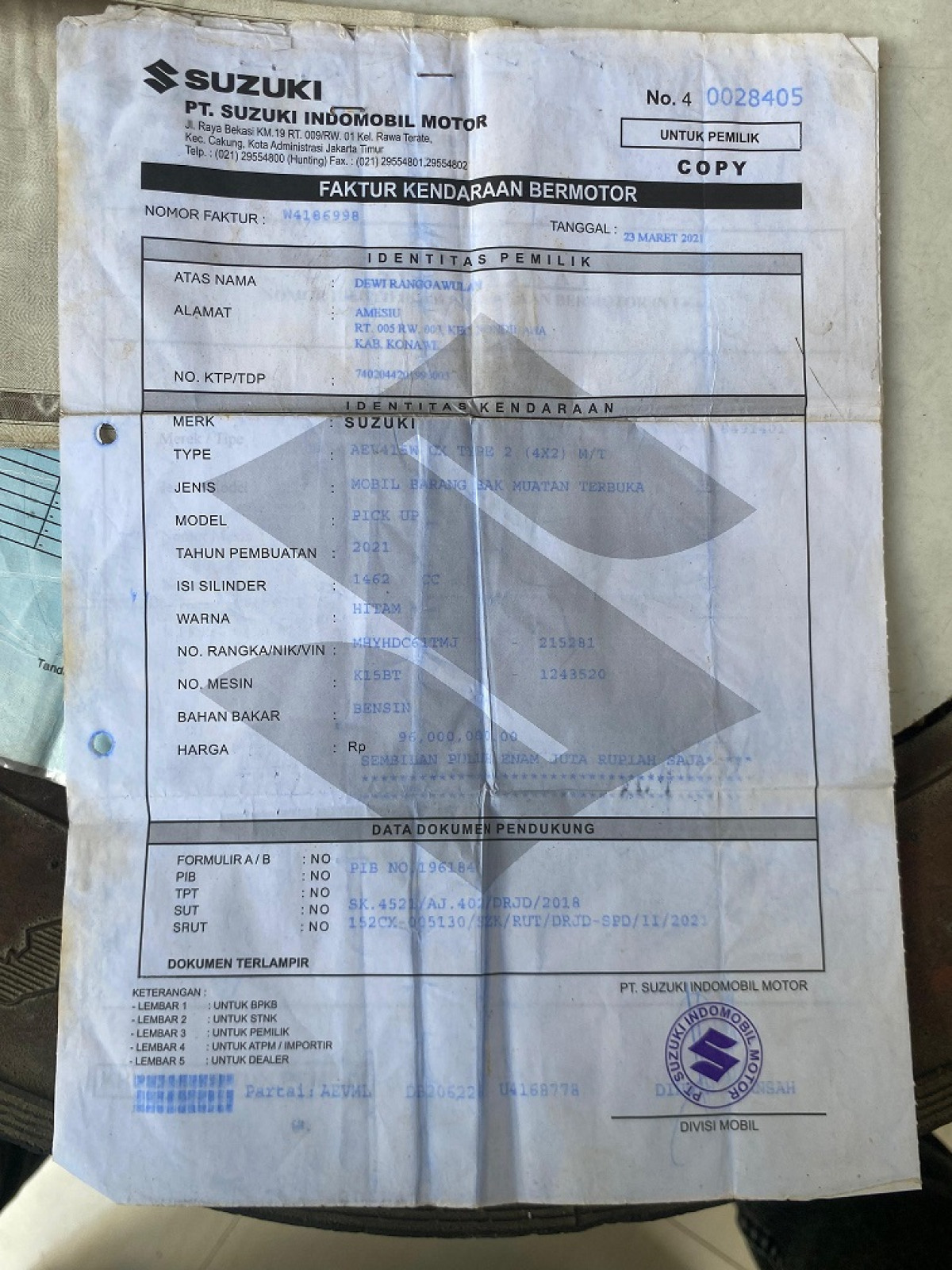 SUZUKI  CARRY  CX PICK UP