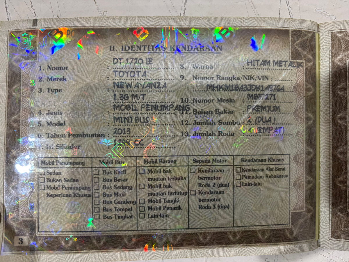 TOYOTA AVANZA 1.3 G