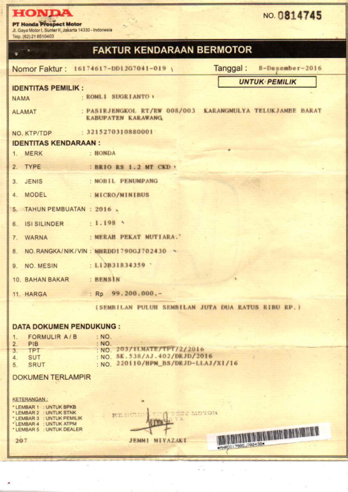 HONDA BRIO  RS
