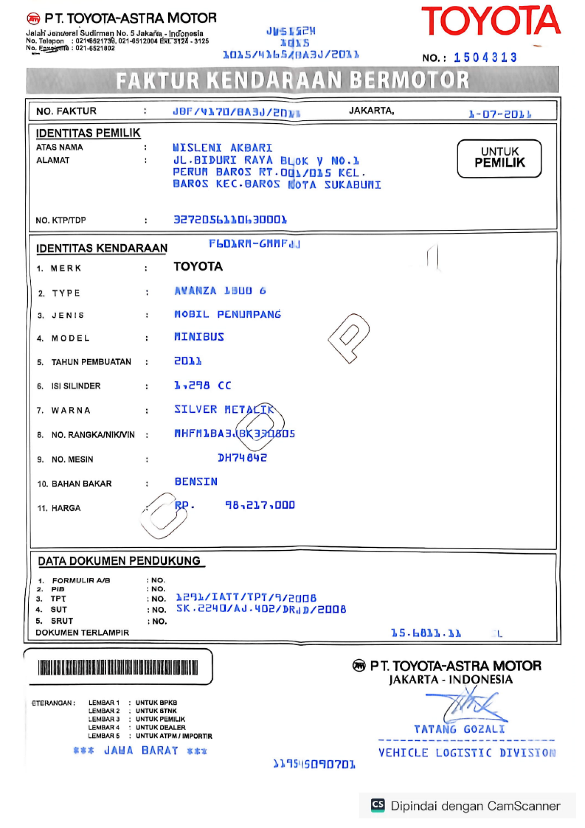 TOYOTA AVANZA 1.3 G
