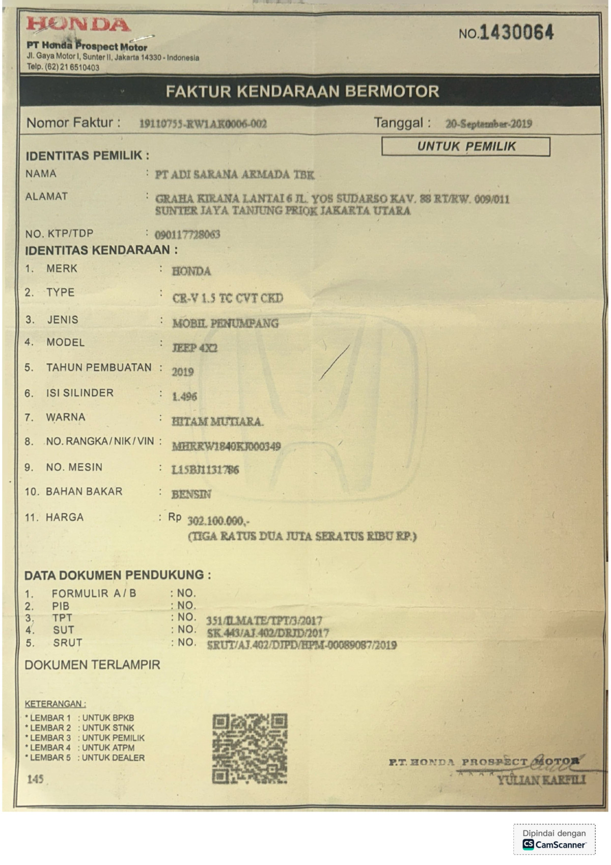 HONDA CRV 1.5 TC