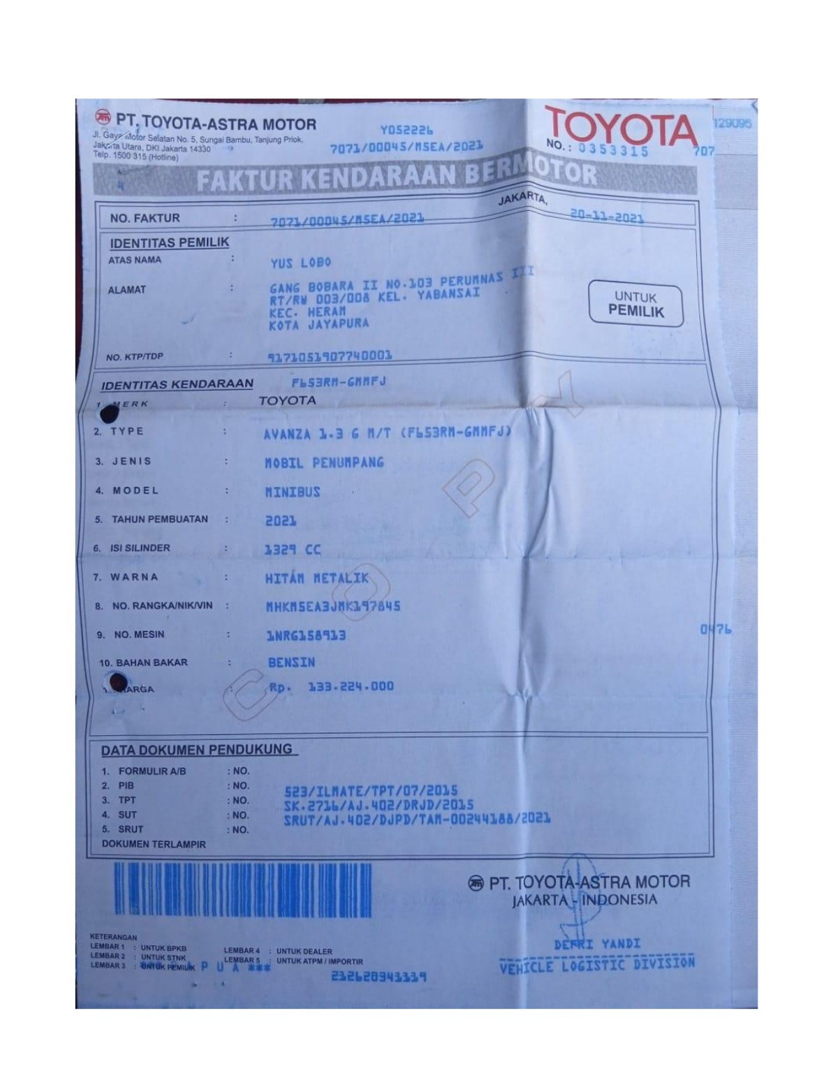 TOYOTA AVANZA
