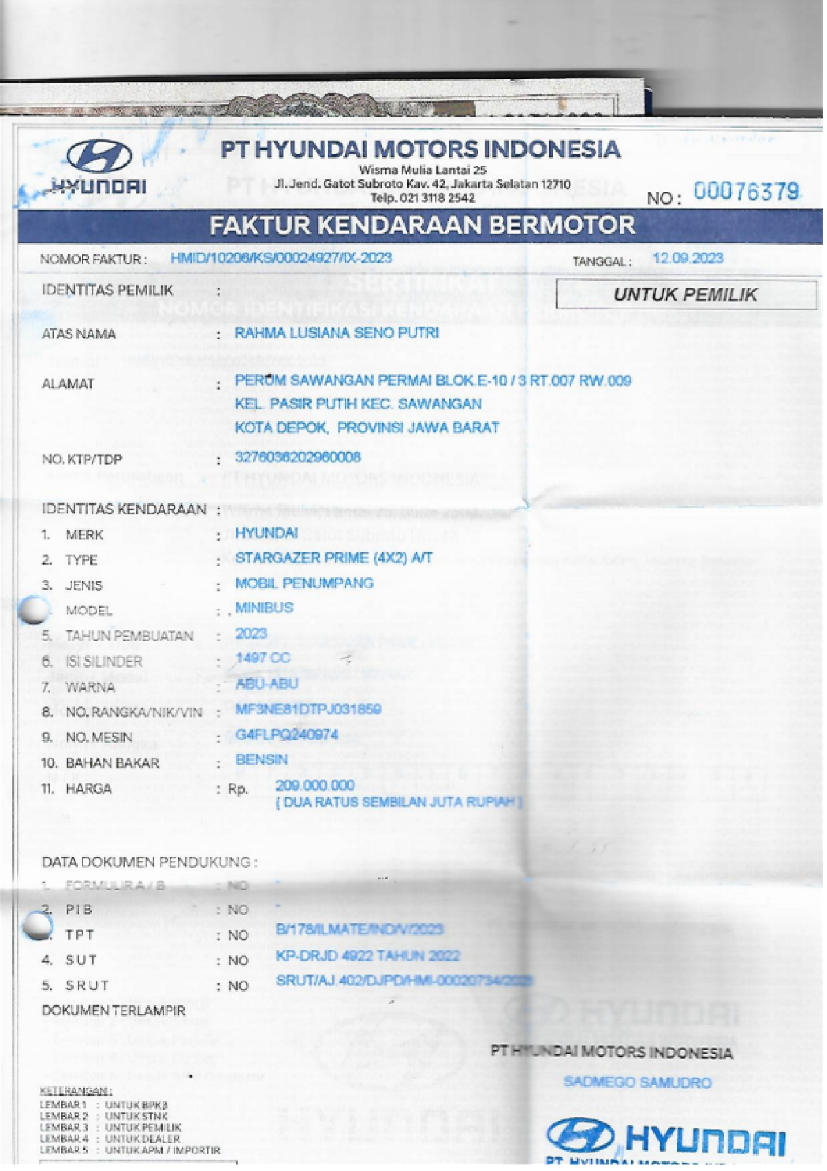 HYUNDAI  STARGAZER  PRIME 4X2