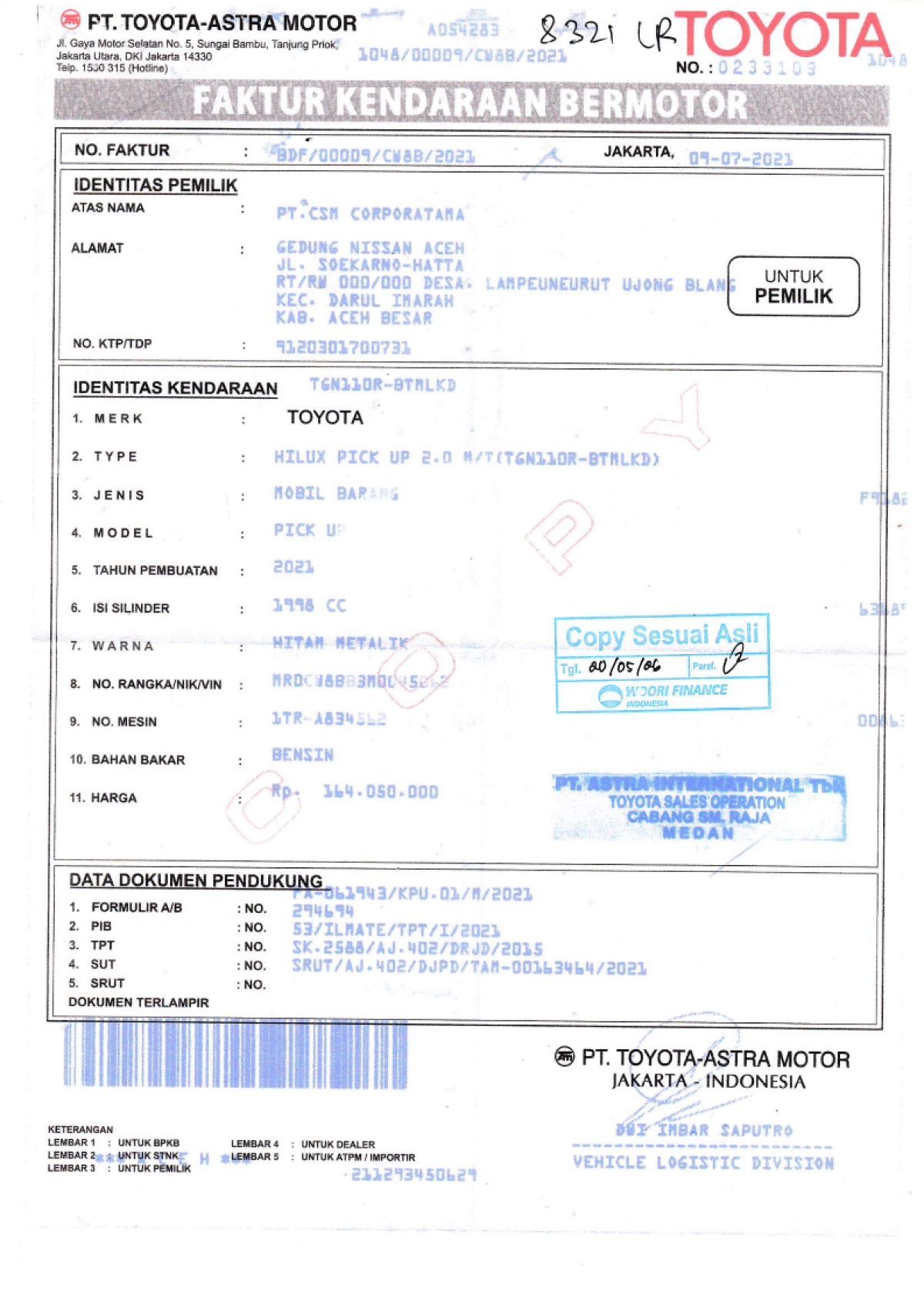TOYOTA HILUX PICK UP