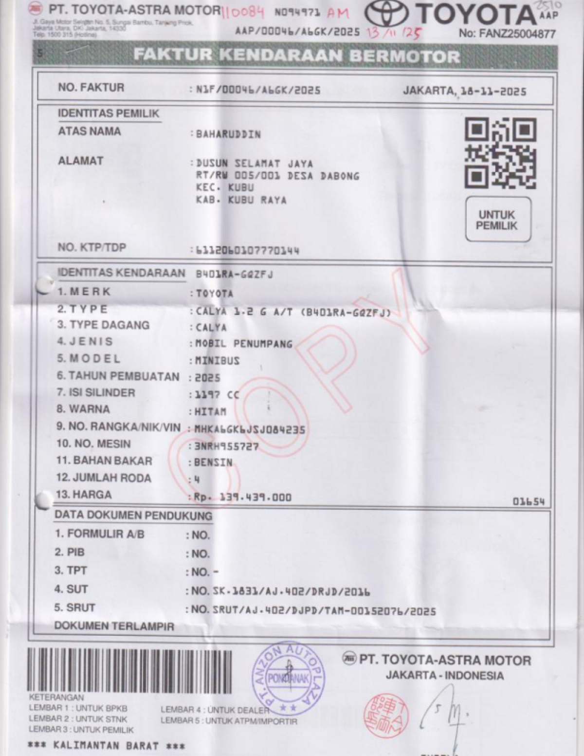TOYOTA CALYA 1.2 G A/T