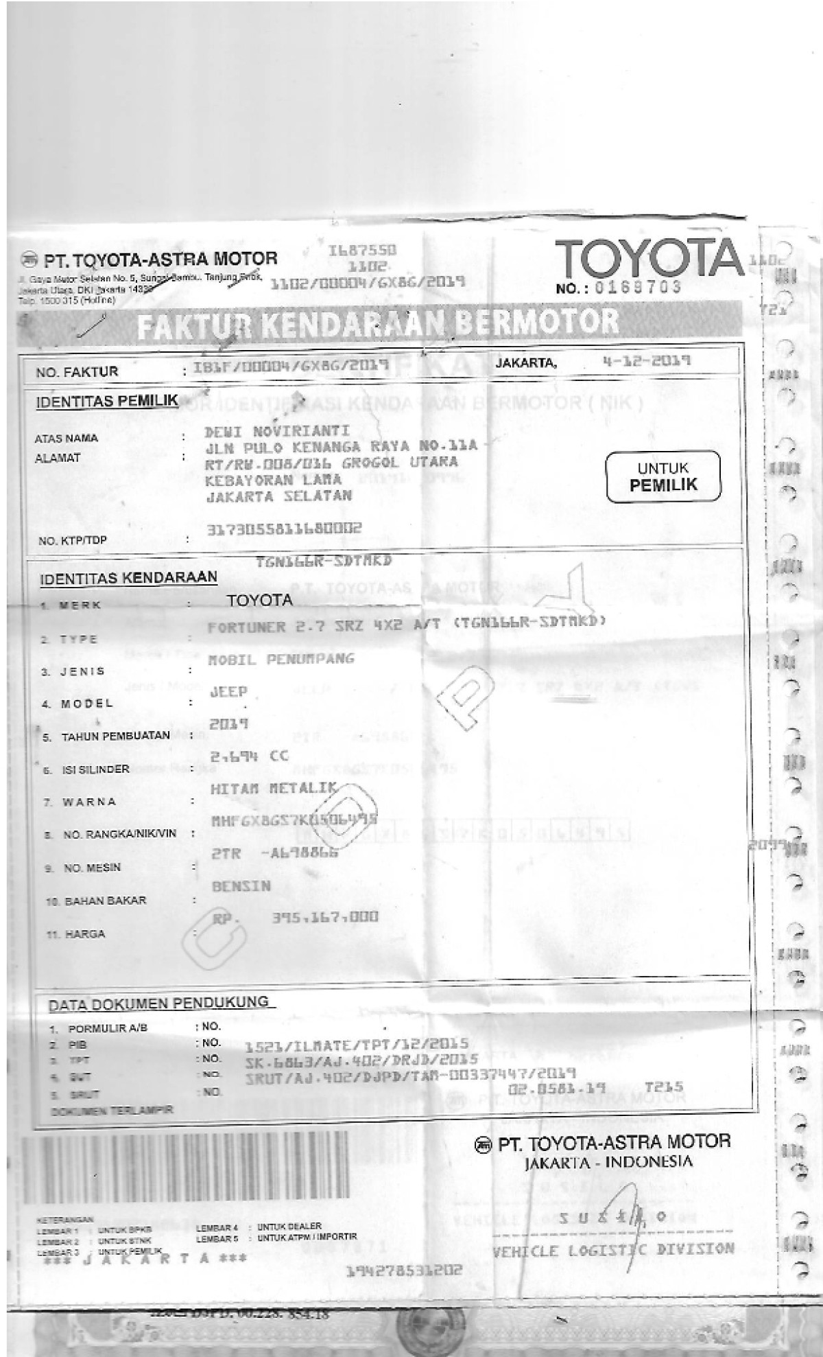 TOYOTA FORTUNER 2.7 SRZ