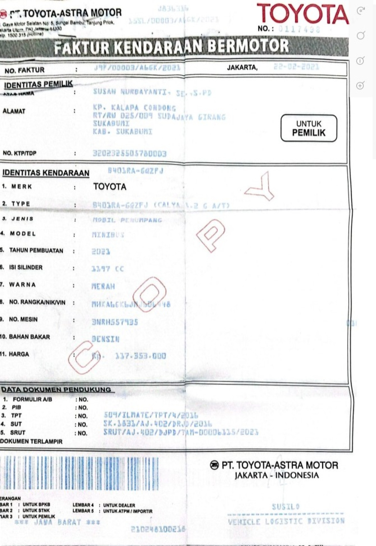 TOYOTA CALYA 1.2 G A/T