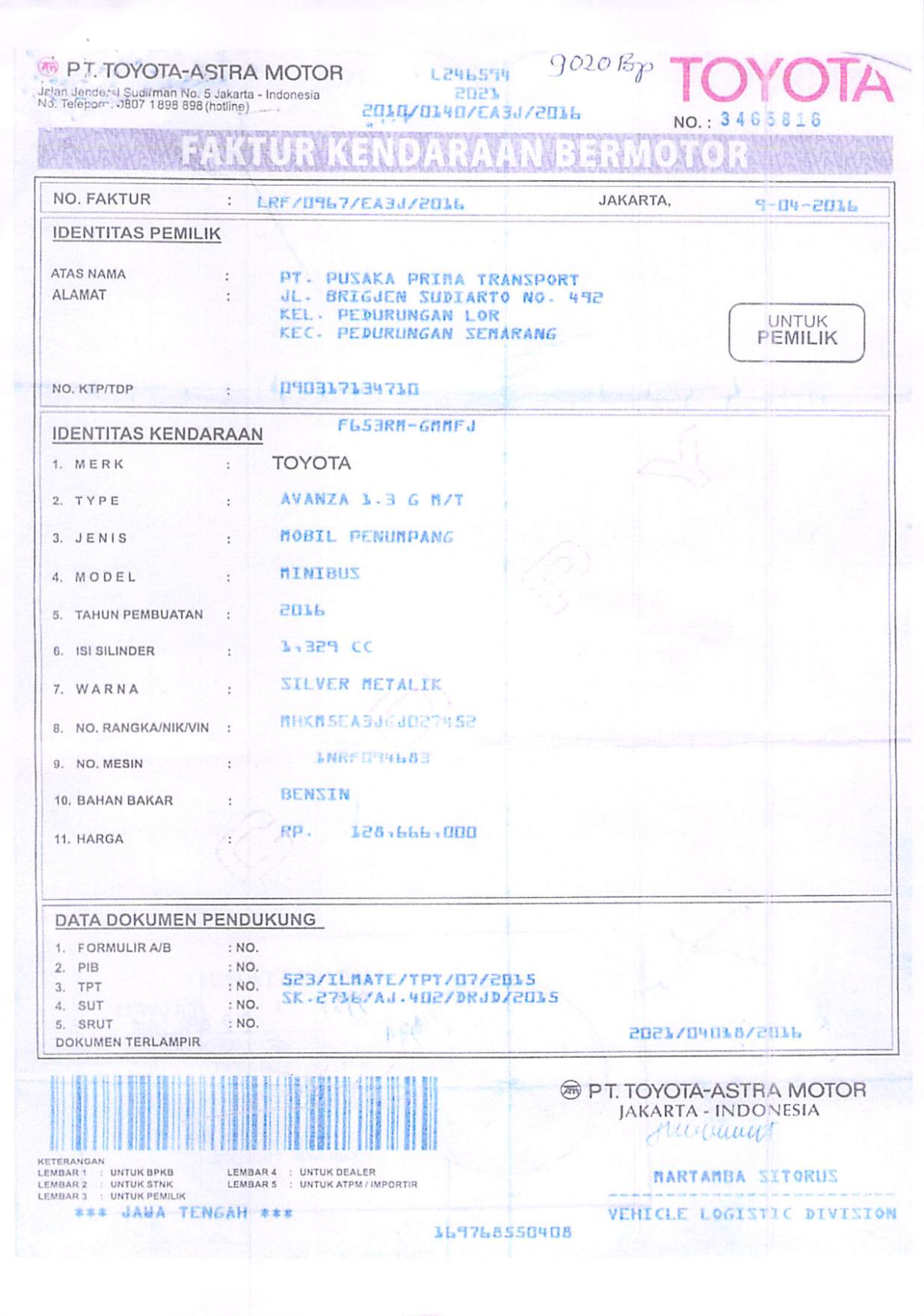 TOYOTA  AVANZA  1.3 G