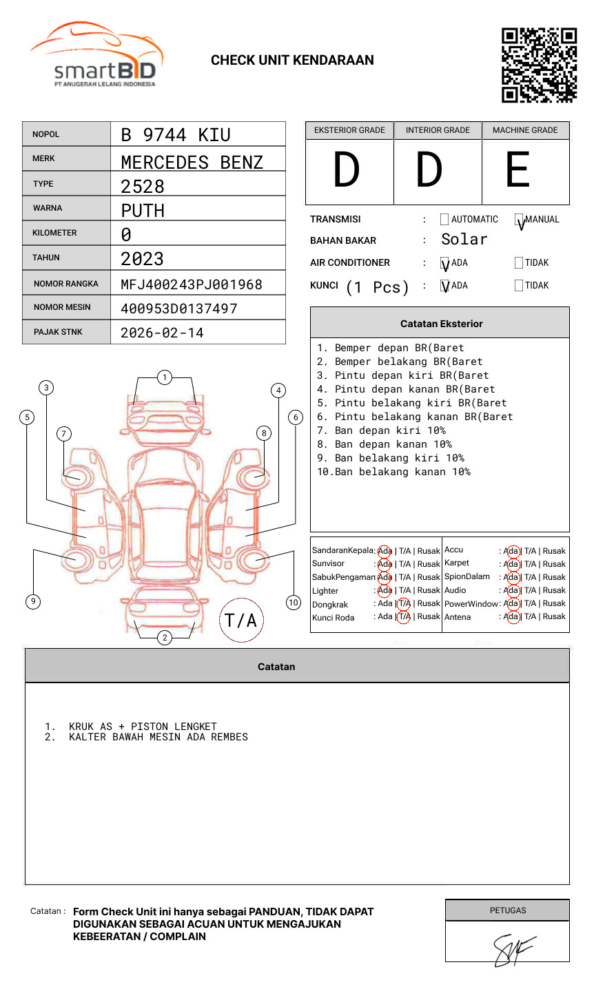 MERCEDES BENZ 2528 C (6X4) M/T